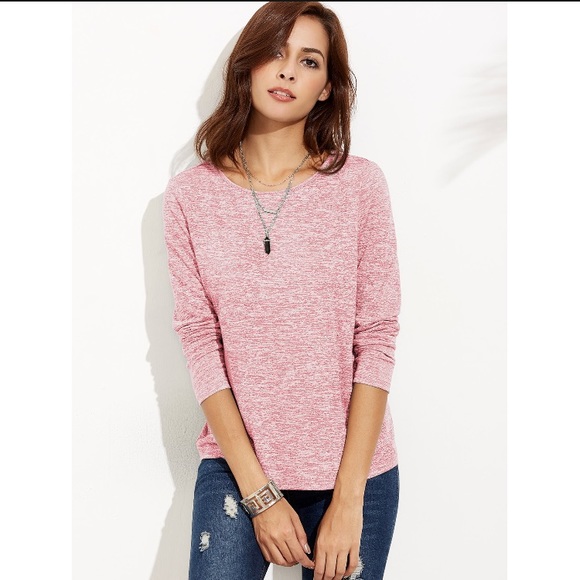 Wrap Back Long Sleeve Top in Pink - Picture 3 of 4
